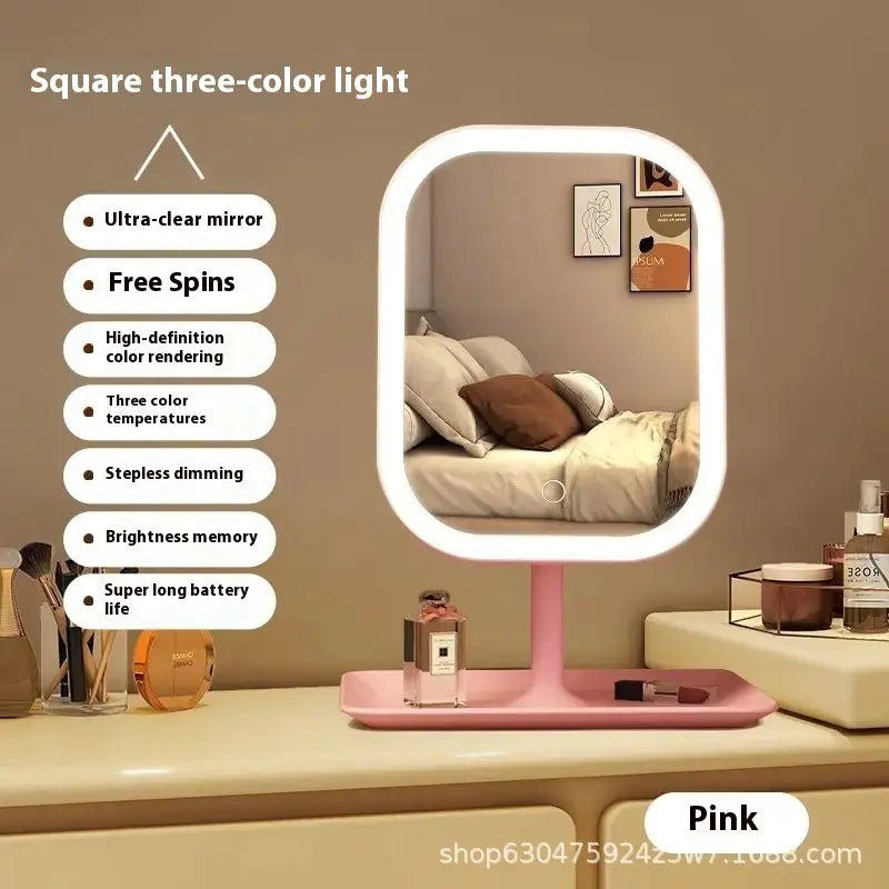 LED Makeup Mirror with Adjustable Light - Desktop Vanity Mirror