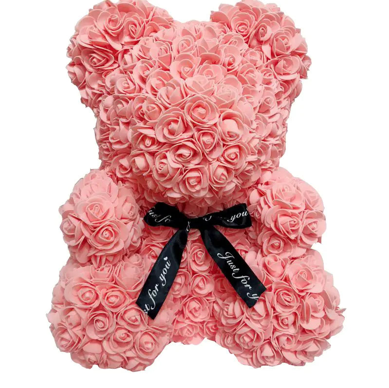 Rose Bear Gift - Handmade Foam Flower Teddy Bear | Cherish & Co