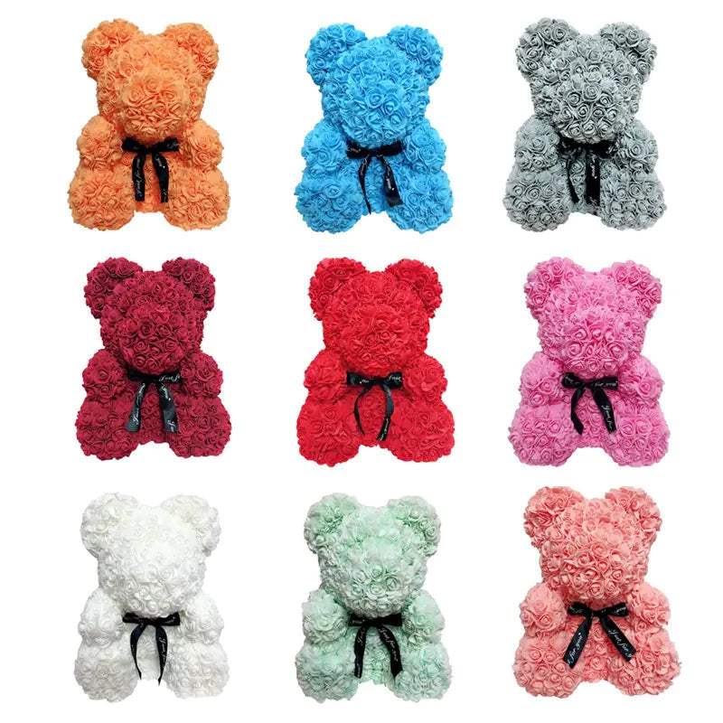 Rose Bear Gift - Handmade Foam Flower Teddy Bear | Cherish & Co