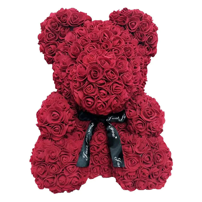 Rose Bear Gift - Handmade Foam Flower Teddy Bear | Cherish & Co
